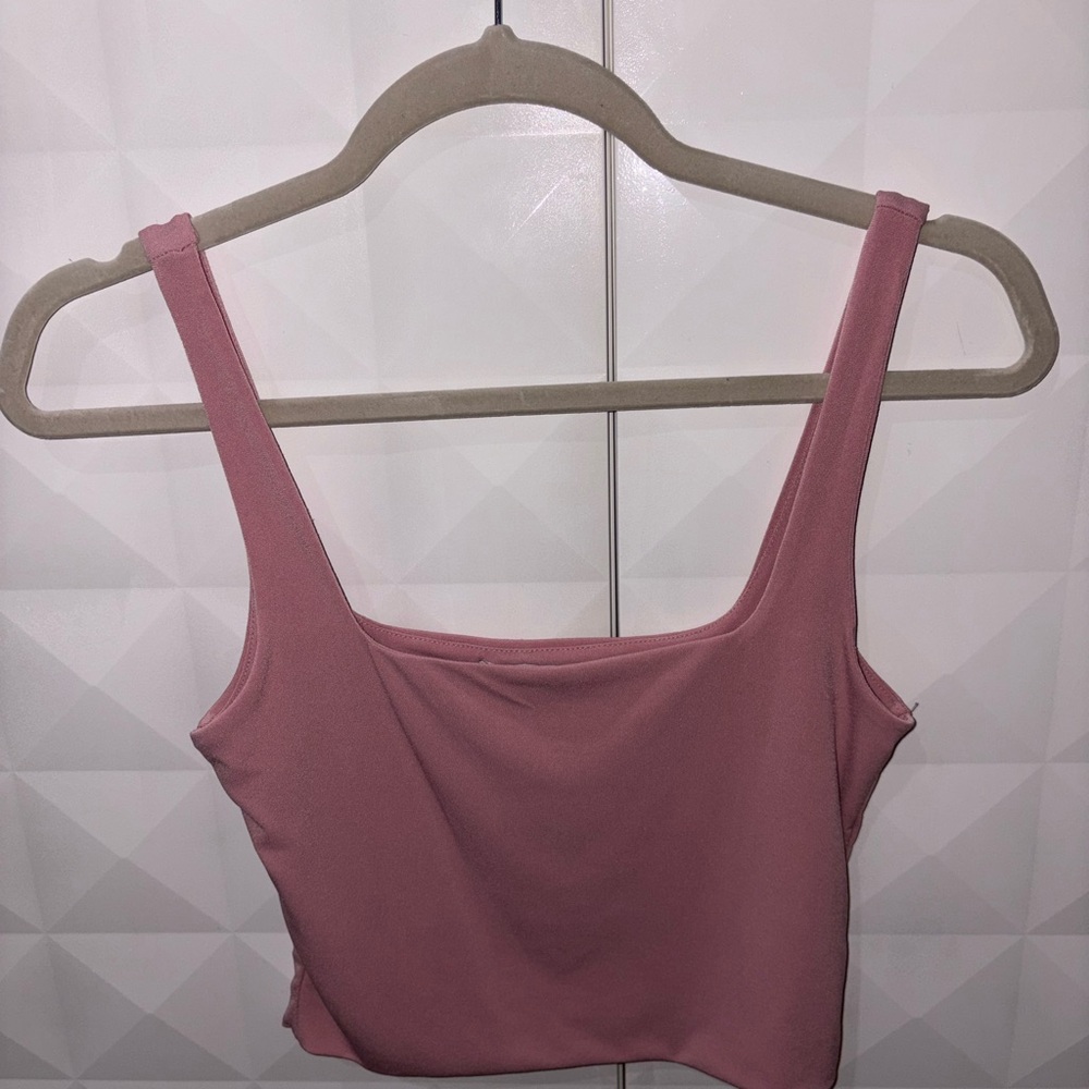 Women's pink Square Neck Tank Top 🩷